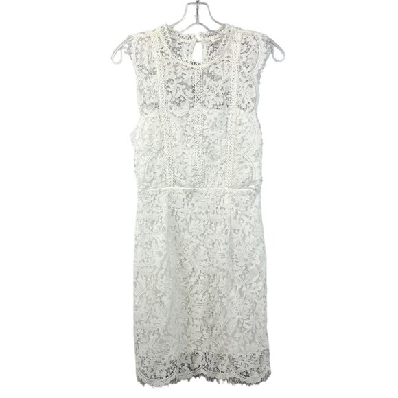 Blu Pepper Dresses & Skirts - Blu Pepper Sleeveless Lace Sheath Dress Above Knee White Size Medium Zip